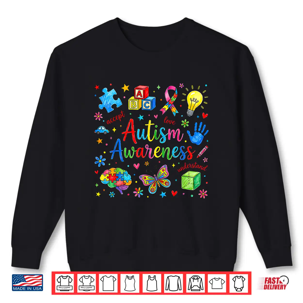 Autism Awareness Accept Understand Love Rainbow Asd Support Shirt Autism Awareness Accept Understand Love Rainbow Asd Support Shirt