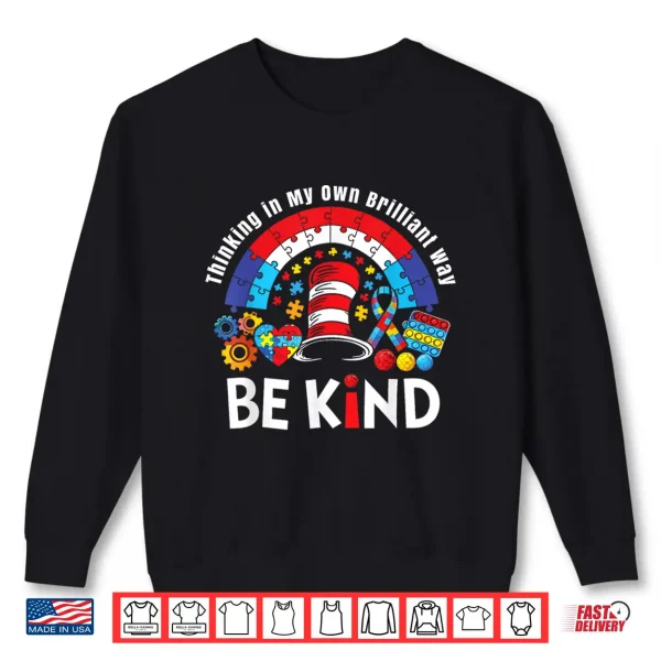 Sweatshirt Autism Awareness Teacher Be Kind Why Fit in Doctor Cat Hat Shirt