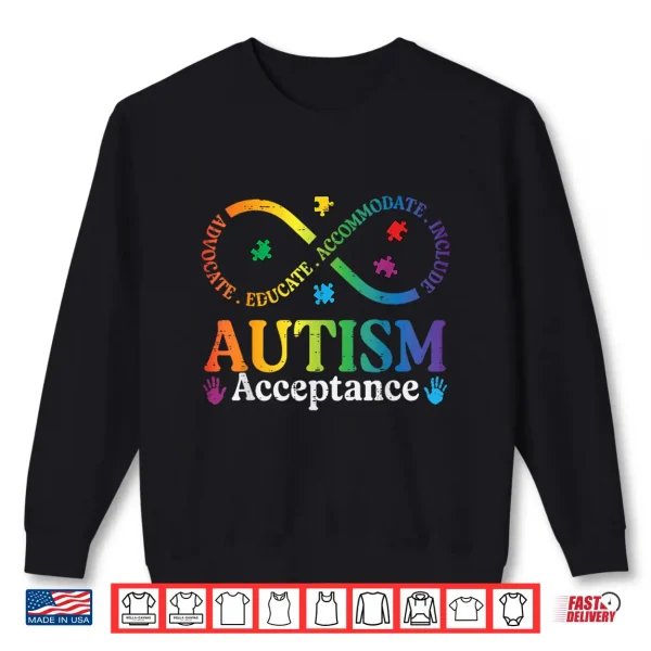 Autism Infinity Sign Asd Awareness Acceptance Graphic Shirt 2 Sweatshirt Autism Infinity Sign ASD Awareness Acceptance Graphic Shirt