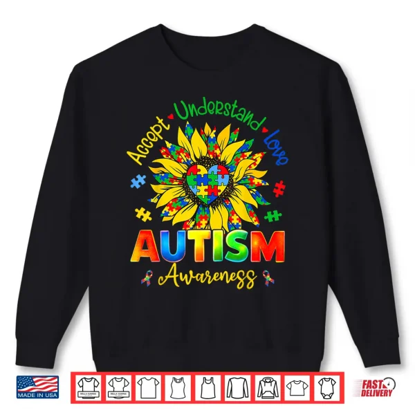 Sweatshirt Autism Sunflower Autism Awareness Sunflower Professional Shirt