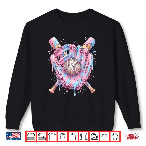 Baseball Drip Ice Cream Candy Teens Youth Boy Girl Shirt 2 Sweatshirt Baseball Drip Ice Cream Candy Teens Youth Boy Girl Shirt