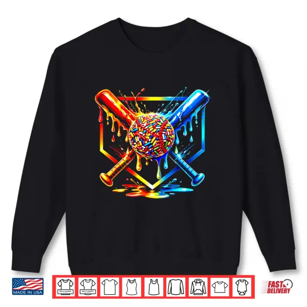 Sweatshirt Baseball drip boy Baseball ice Cream Kids Lover Shirt
