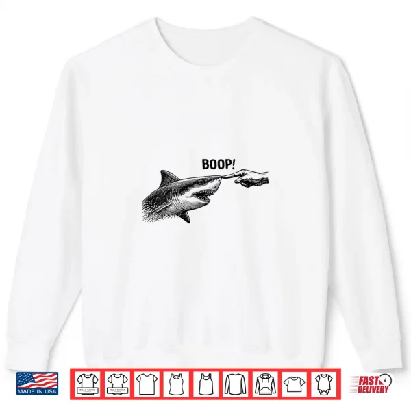 Sweatshirt Boop Shark Meme Shark Humor Funny Hand Boop Shirt