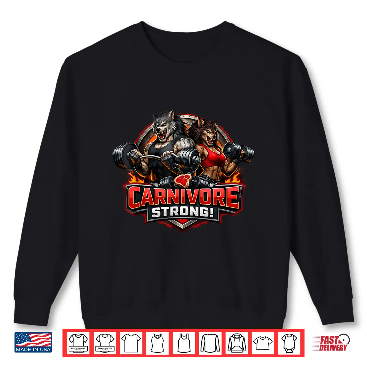 Carnivore Strong Male And Female Werewolf Workout Shirt Carnivore Strong Male And Female Werewolf Workout Shirt