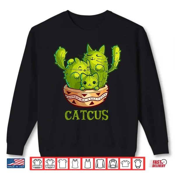 Sweatshirt Catcus Cute Cat And Cactus Mexican Cactus Cinco De Mayo Shirt