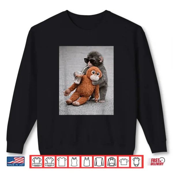 Sweatshirt Chimpanzee Caffeine Professional Minimalist Modern Shirt