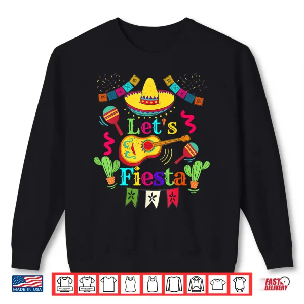 Sweatshirt Cinco De Mayo Mexican Guitar Cactus Shirt Lets Fiesta Party Shirt