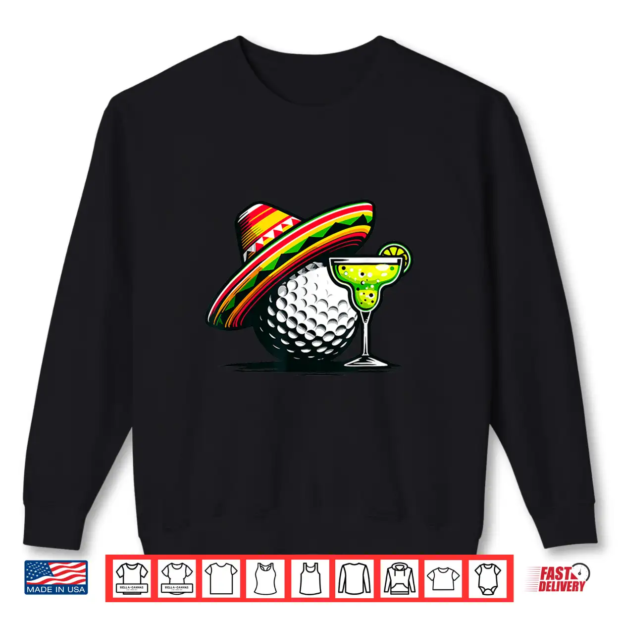 Cinco De Mayo Golf Ball With Sombrero And Margarita Golfer Shirt Cinco De Mayo Golf Ball With Sombrero And Margarita Golfer Shirt