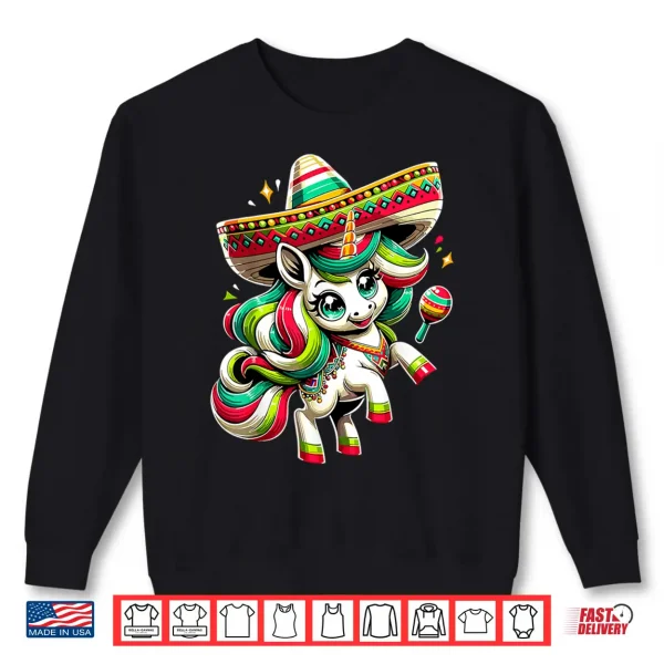 Cinco De Mayo Mexican Unicorn Kids Girls Shirt 2 Sweatshirt Cinco de Mayo Mexican Unicorn Kids Girls Shirt