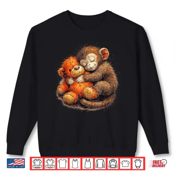 Sweatshirt Cute Baby Monkey Punch Team Punch Shirt