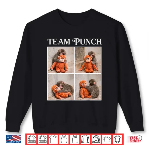 Sweatshirt Cute Baby Monkey Team Punch Shirt