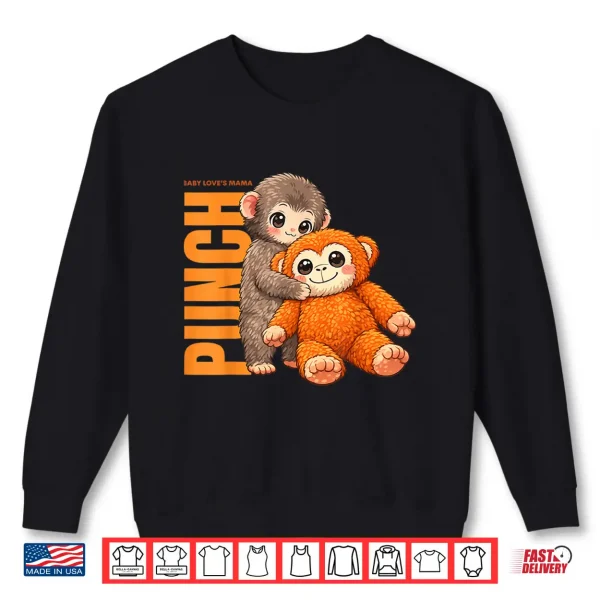 Sweatshirt Cute Babys Love Mama Punch Monkey Shirt