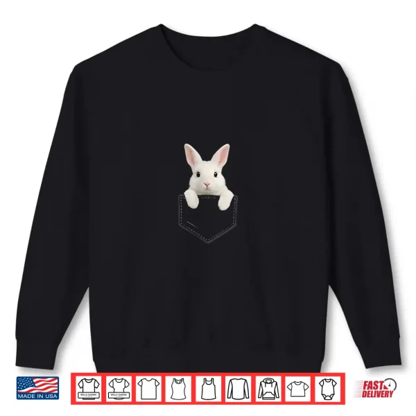 Sweatshirt Cute Bunny Pocket Rabbit Easter Men Women Boys Girls Kids Shirt