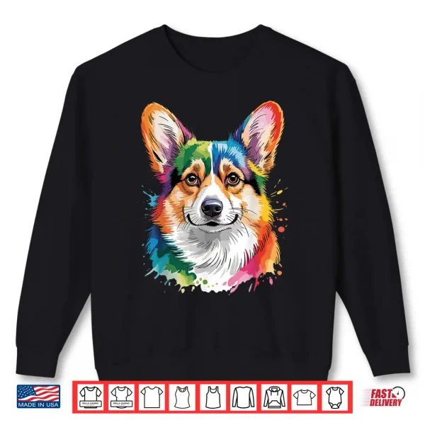 Sweatshirt Cute Corgi Art for Men Women Kid Welsh Corgi Dog Corgi Lover Shirt