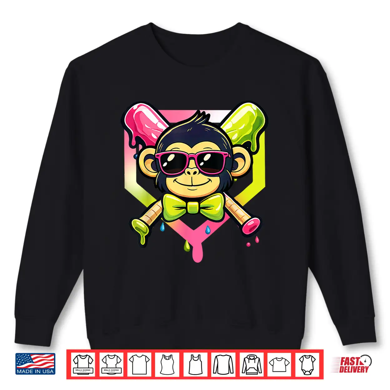 Cute Party Animals Baseball Funny Monkey Sunglasses Shirt Cute Party Animals Baseball Funny Monkey Sunglasses Shirt
