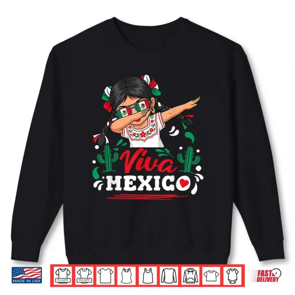Sweatshirt Dabbing Mexican Girl Viva Mexico Cinco de Mayo Latina Pride Shirt
