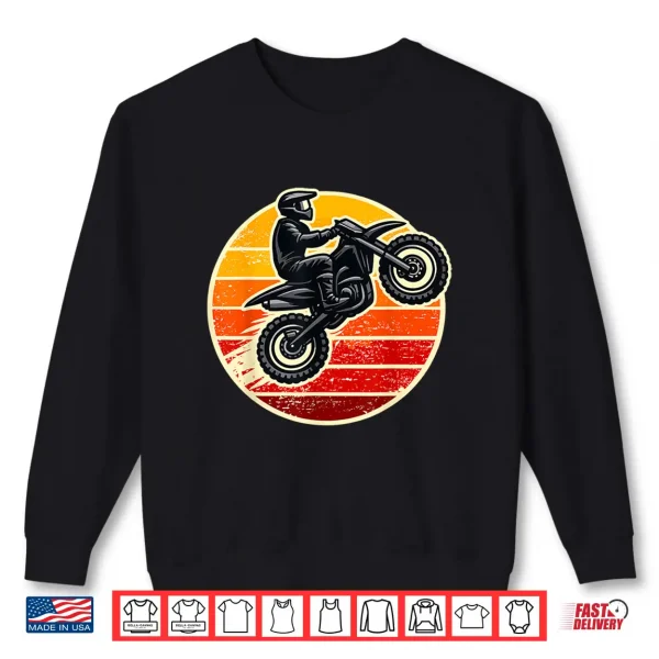 Sweatshirt Dirt Bike Sunset Motocross Men Women Kids Girls Boys Shirt