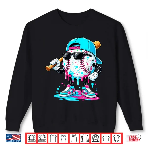 Sweatshirt Drip Baseball Lifestyle Mascot Shirt Funny Boys Kids Tee Shirt