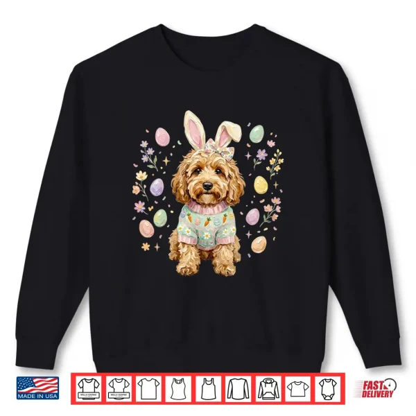 Easter Golden Doodle Dog Bunny Ears Pastel Spring Dog Mama Shirt 2 Sweatshirt Easter Golden Doodle Dog Bunny Ears Pastel Spring Dog Mama Shirt