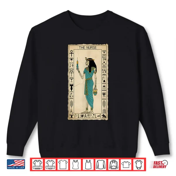 Sweatshirt Egyptian Skeleton Nurse Tarot Card Medical Goth Shirt