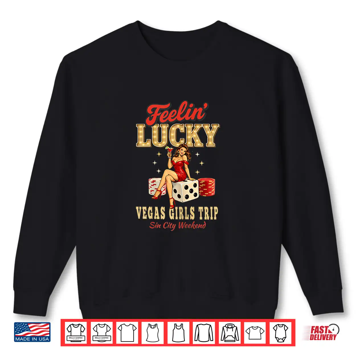 Feelin Lucky Girls Trip To Las Vegas Casino Vacation Shirt Feelin Lucky Girls Trip To Las Vegas Casino Vacation Shirt