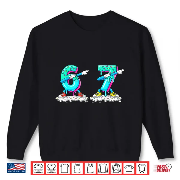 Sweatshirt Funny 67 Meme Six Seven 6 7 Meme Baseball Ice Cream Drip Shirt