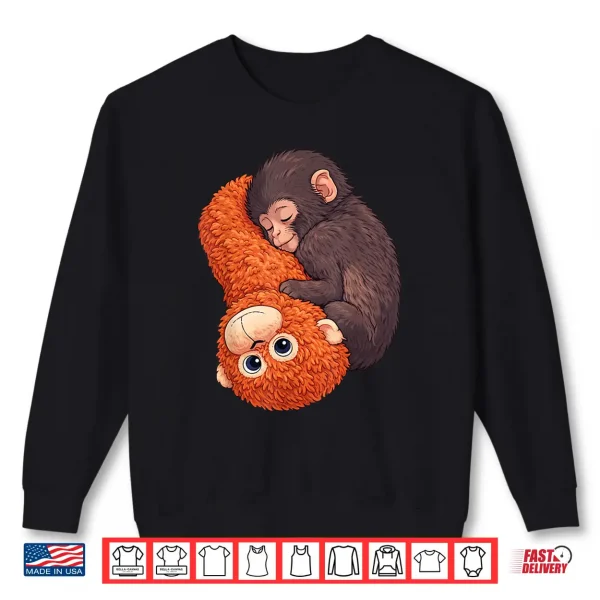 Sweatshirt Funny Baby Monkey Punch Cute Animal Men Women Kids Shirt