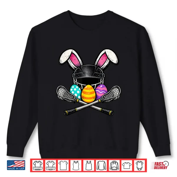 Funny Easter Lacrosse Bunny With Eggs Cute Lacrosse Player Shirt 2 Sweatshirt Funny Easter Lacrosse Bunny with Eggs Cute Lacrosse Player Shirt