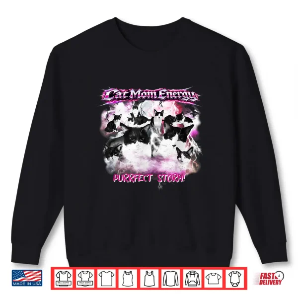 Sweatshirt Funny Retro Mothers Day For Cat Lovers Mom Mother Mommy Shirt
