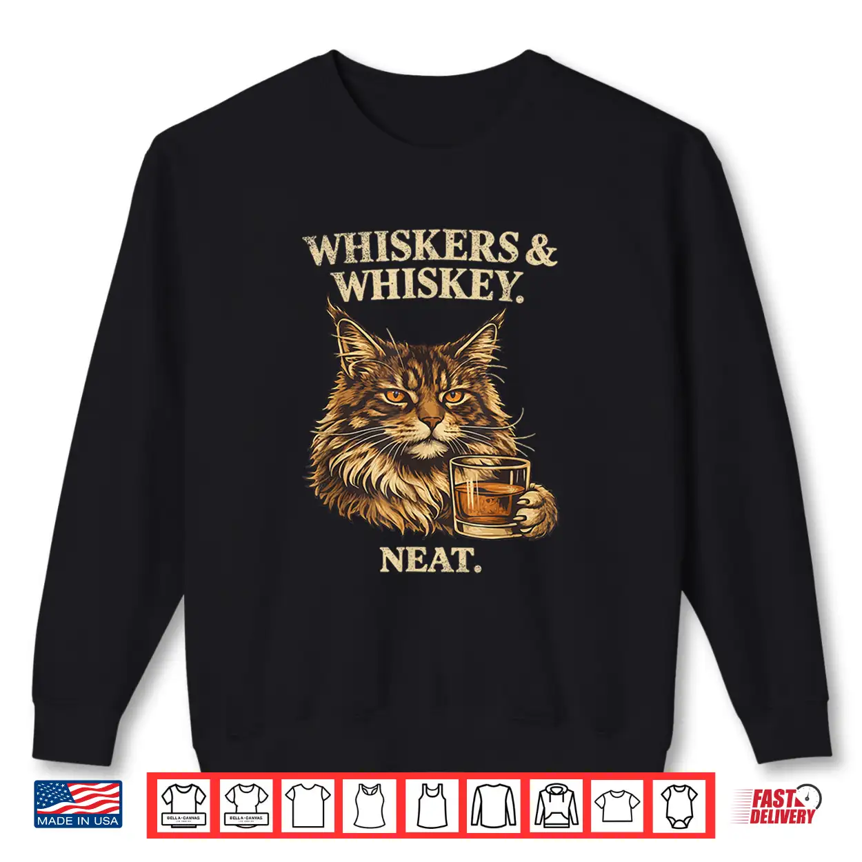 Funny Whiskers And Whiskey Neat Cat Lover Bourbon Drinker Shirt Funny Whiskers And Whiskey Neat Cat Lover Bourbon Drinker Shirt