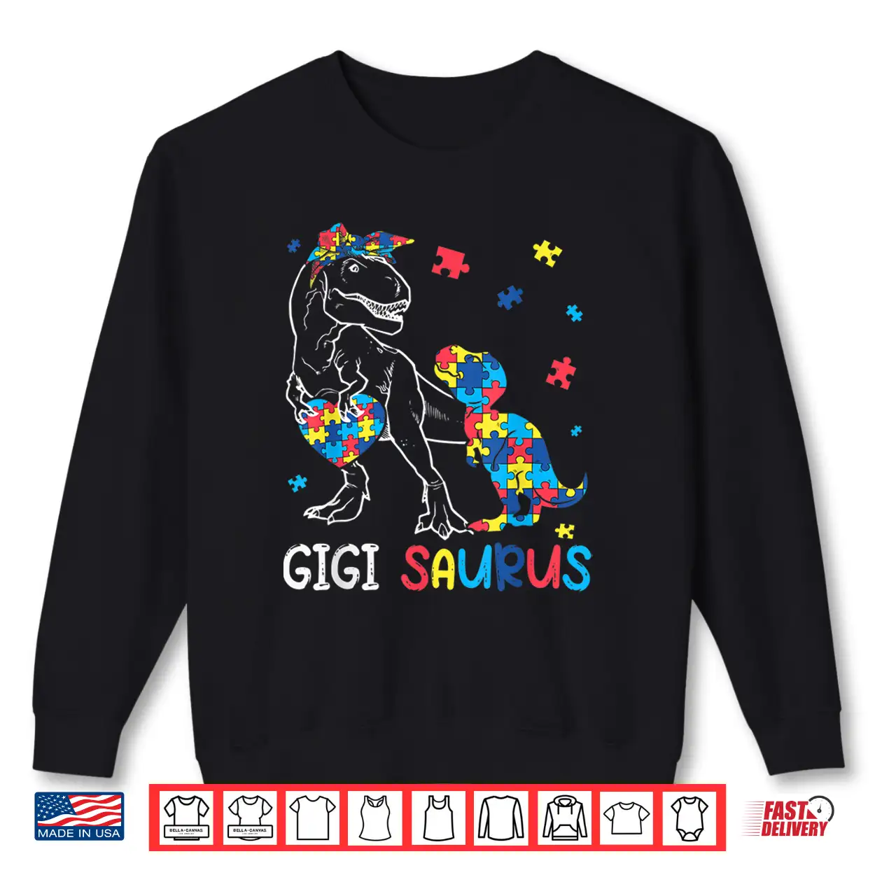Gigi Saurus Autism Awareness Autistic Dinosaur Family Shirt Gigi Saurus Autism Awareness Autistic Dinosaur Family Shirt