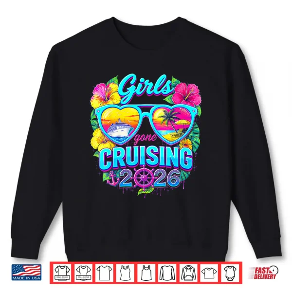 Sweatshirt Girls Gone Cruising 2026 Retro Heart Sunglasses Cruise Shirt