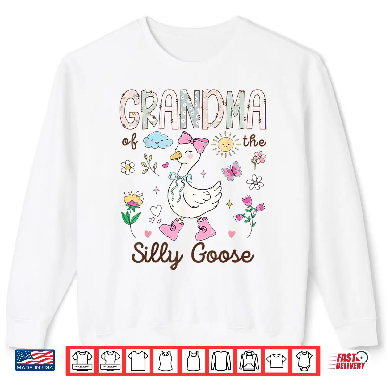 Grandma Of The Silly Goose 1St Birthday Girl Matching Shirt Grandma Of The Silly Goose 1St Birthday Girl Matching Shirt