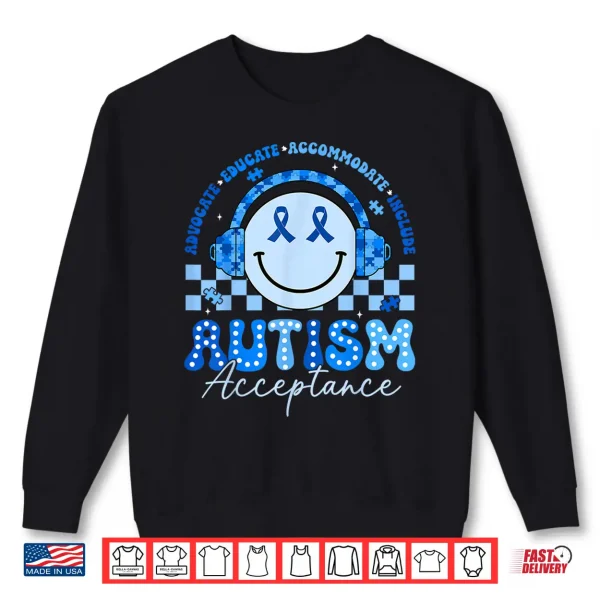 Sweatshirt Groovy Acceptance Autism Awareness Professional Teacher Shirt