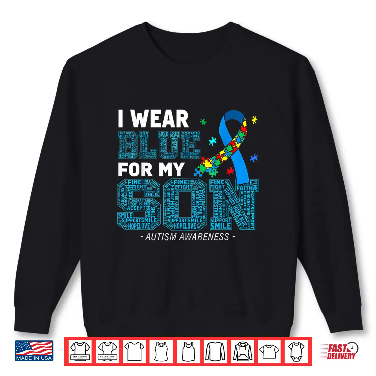I Wear Blue For My Son Autism Awareness Mom Dad Parents Shirt I Wear Blue For My Son Autism Awareness Mom Dad Parents Shirt