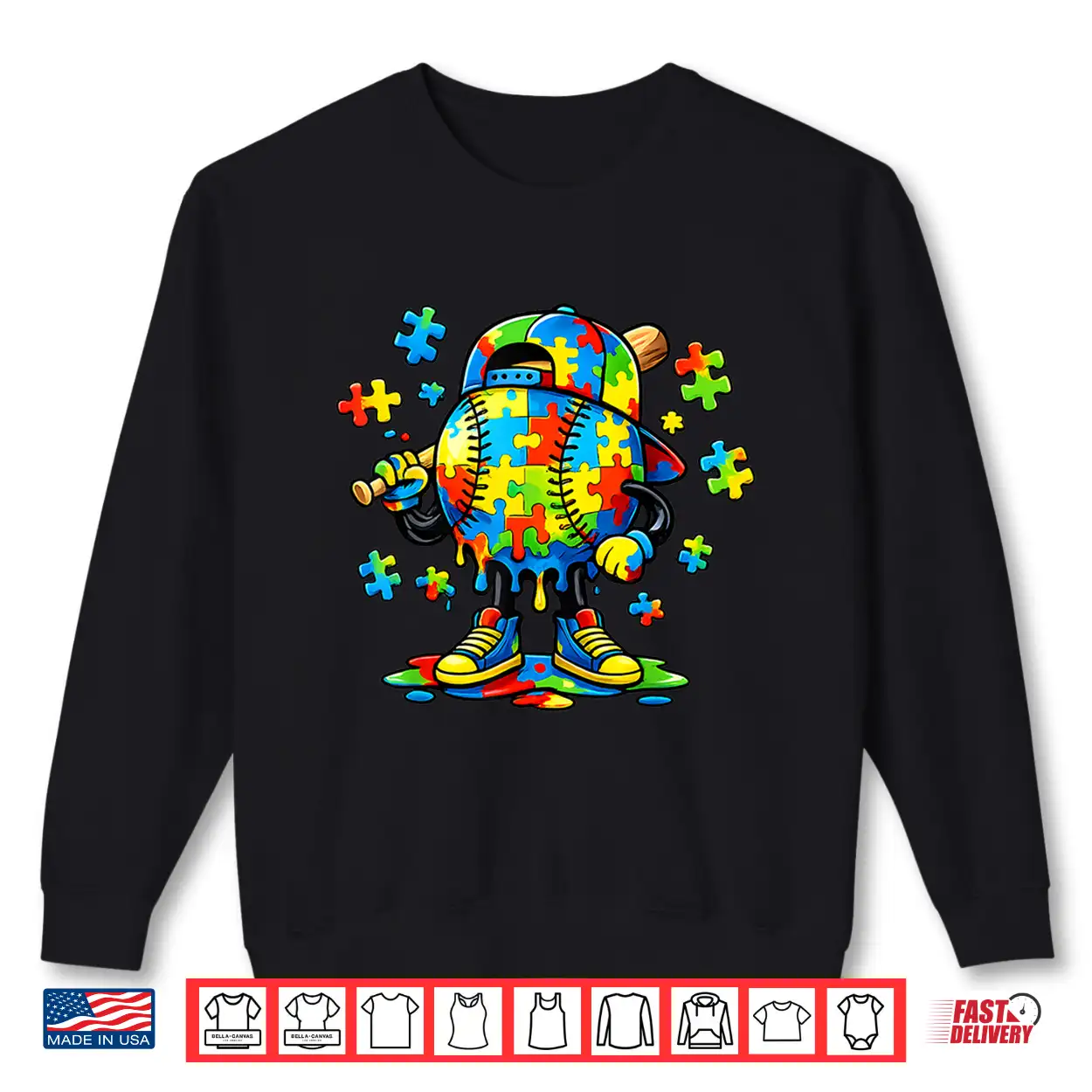Ice Cream Drip Autism Awareness Baseball Kids Modern Shirt Ice Cream Drip Autism Awareness Baseball Kids Modern Shirt