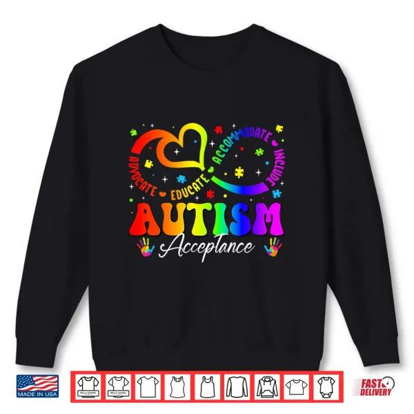 Sweatshirt Infinity Symbol Acceptance Autism Awareness Professional Statement Shirt