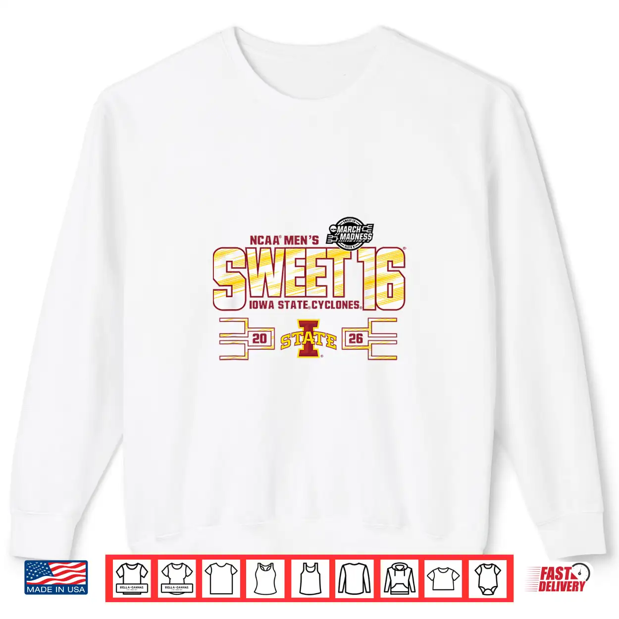 Iowa State Cyclones Sweet 16 2026 Men’S March Madness Gray Shirt Iowa State Cyclones Sweet 16 2026 Men’S March Madness Gray Shirt