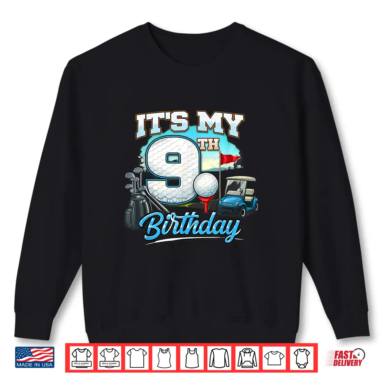 Its My Ninth Birthday Nine Year Old Kids Golf Shirt Its My Ninth Birthday Nine Year Old Kids Golf Shirt