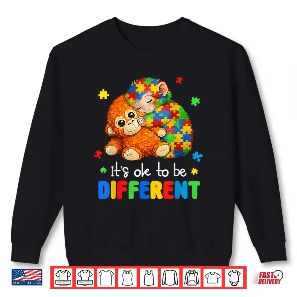 Its Ok To Be Different Autism Awareness Baby Monkey Punch Shirt 2 Sweatshirt Its Ok To Be Different Autism Awareness Baby Monkey Punch Shirt