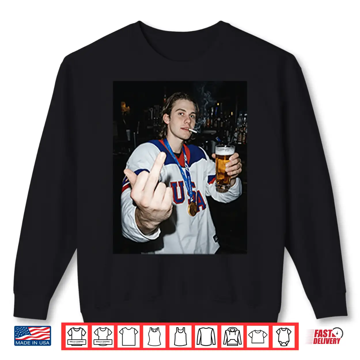 Jack Hughes Middle Finger Shirt Jack Hughes Middle Finger Shirt