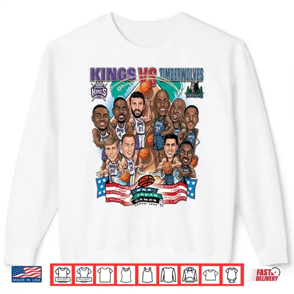 Sweatshirt Kings Vs Timberwolves NBA Japan Games Tokyo 1999 Shirt