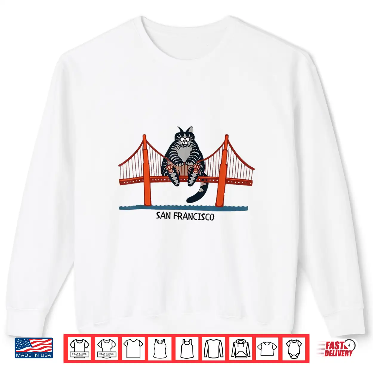 Kliban Cat San Francisco Golden Gate Professional Graphic Shirt Kliban Cat San Francisco Golden Gate Professional Graphic Shirt