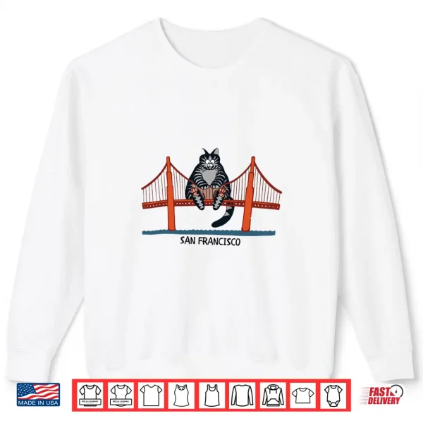 Sweatshirt Kliban Cat San Francisco Golden Gate Shirt