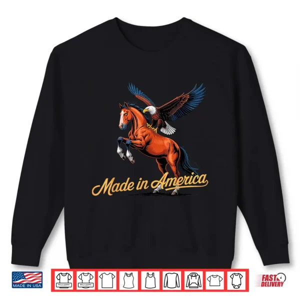 Sweatshirt Made in America Western Horse Eagle Shirt