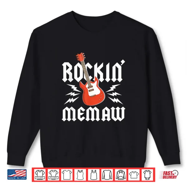 Memaw Rockin One Birthday Family Matching Rock Guitar Shirt 2 Sweatshirt Memaw Rockin One Birthday Family Matching Rock Guitar Shirt
