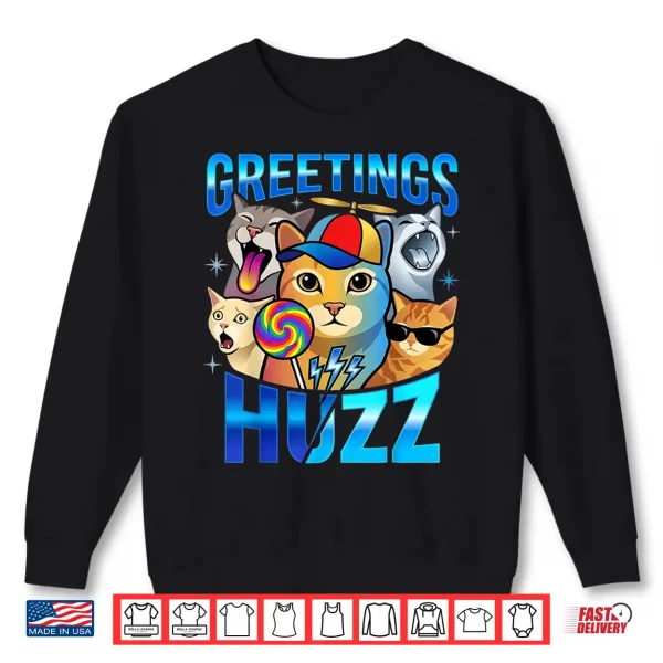 Meme Greetings Huzz Funny Lollipop Cat Boys Girls Kids Shirt 2 Sweatshirt Meme Greetings Huzz Funny Lollipop Cat Boys Girls Kids Shirt