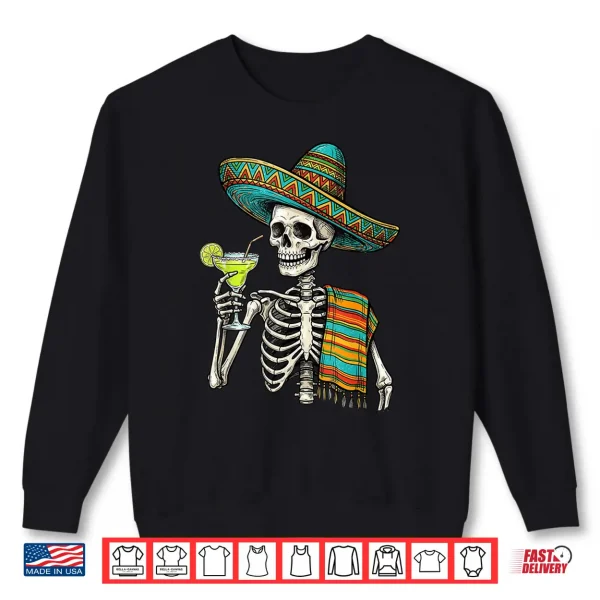 Sweatshirt Mexican Skeleton Sombrero Cinco De Mayo Mexican Fiesta Men Shirt