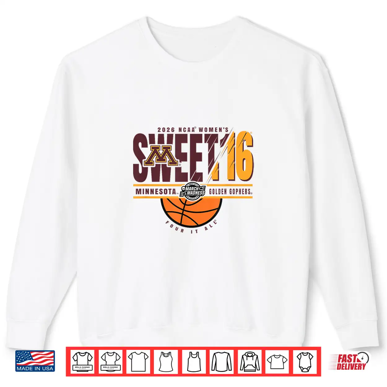 Minnesota Golden Gophers Sweet 16 2026 Women’S Basketball Shirt Minnesota Golden Gophers Sweet 16 2026 Women’S Basketball Shirt
