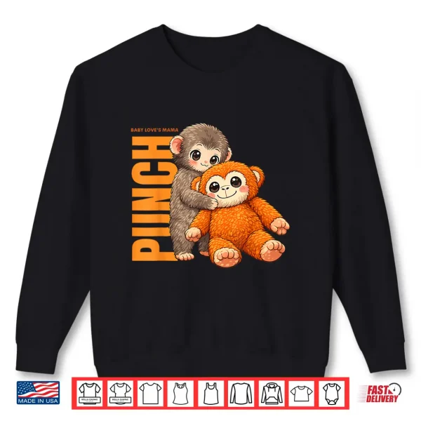 Sweatshirt Monkey Punch Baby Graphic Little Punch Big Love Shirt
